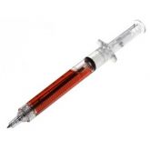 Caneta Esferográfica forma de Seringa - liquido-Vermelho