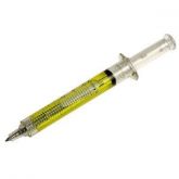 Caneta Esferográfica forma de Seringa - liquido-Amarelo